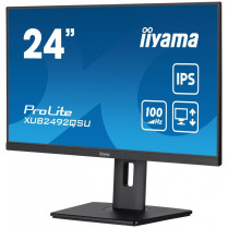 IIYAMA Monitor 23.8 cala ProLite XUB2492QSU-B1 IPS,QHD,USB-C,100Hz,3xUSB(3.2),HDMI,DP 300cd/m2,FreeSync,2x2W,HAS(150mm),PIVOT