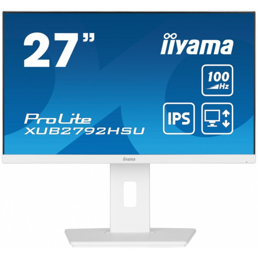 IIYAMA Monitor 27 cali ProLite XUB2792HSU-W6 IPS,HDMI,DP,100Hz,SLIM,4xUSB3.2,PIVOT, HAS(150mm),2x2W