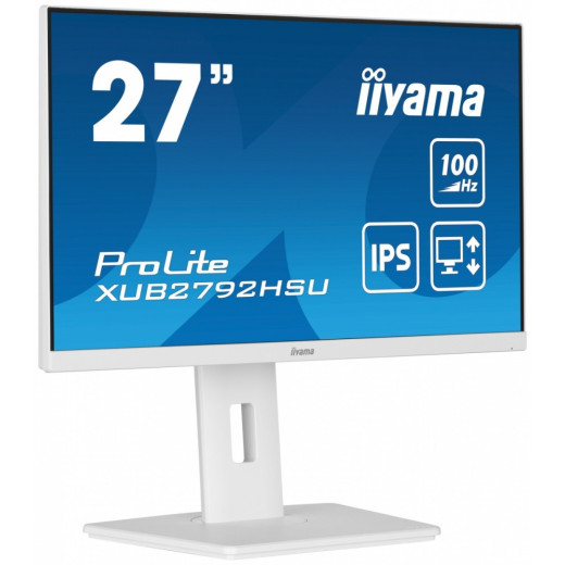 IIYAMA Monitor 27 cali ProLite XUB2792HSU-W6 IPS,HDMI,DP,100Hz,SLIM,4xUSB3.2,PIVOT, HAS(150mm),2x2W
