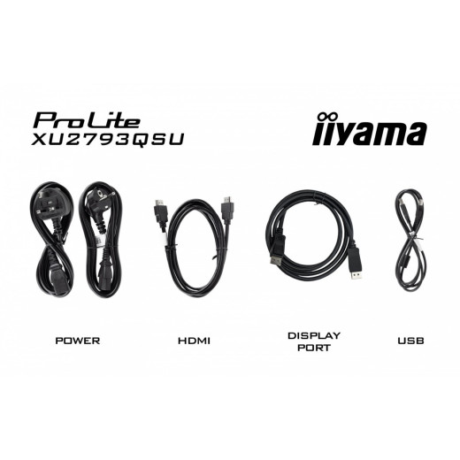 IIYAMA Monitor 27 cali ProLite XU2793QSU-B6 IPS,QHD,100Hz,HDMI,DP,2x2W,2xUSB(3.2), FreeSync
