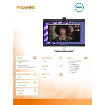 Dell Monitor P2424HEB 23.8 cala LED IPS Full HD (1920 x1080)/16:9/HDMI/DP/ RJ-45/Kamera/Głośniki/Mikrofon/3YPPG