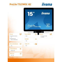 IIYAMA Monitor 15 cali T1521MSC-B2 POJEMN.10PKT.TN,7H,IP65(front),VGA,HDMI,2x2W,4:3,VESA