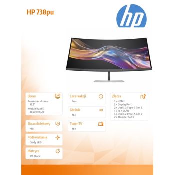 HP Inc. Monitor Pro seria 7 37.5 cala WQHD+ Thunderbolt 4 - 738pu