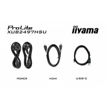 IIYAMA Monitor 24 cale XUB2497HSN-B1 IPS,USB-C Dock,HDMI,DP