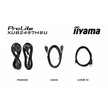 IIYAMA Monitor 24 cale XUB2497HSN-B1 IPS,USB-C Dock,HDMI,DP