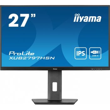 IIYAMA Monitor 27 cali XUB2797HSN-B1 IPS,FHD,USB-C Dock,HAS