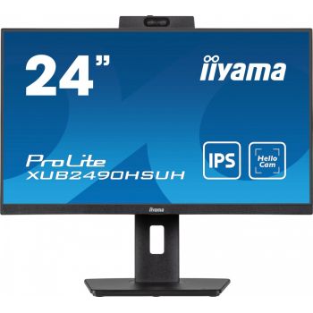 IIYAMA Monitor 24 cale XUB2490HSUH-B1 IPS,FHD,CAM,MIC,HDMI,DP,3xUSB(3.2), 100Hz,250cd,4ms,ADAPTIVE SYNC,FlickerFree,2x2W,WINDOWS