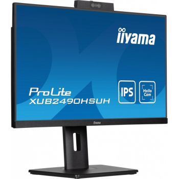 IIYAMA Monitor 24 cale XUB2490HSUH-B1 IPS,FHD,CAM,MIC,HDMI,DP,3xUSB(3.2), 100Hz,250cd,4ms,ADAPTIVE SYNC,FlickerFree,2x2W,WINDOWS