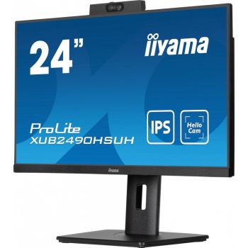 IIYAMA Monitor 24 cale XUB2490HSUH-B1 IPS,FHD,CAM,MIC,HDMI,DP,3xUSB(3.2), 100Hz,250cd,4ms,ADAPTIVE SYNC,FlickerFree,2x2W,WINDOWS