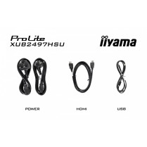 IIYAMA Monitor 24 cale XUB2497HSU-B1 IPS.HDMI.DP.2x2W.2xUSB(2.0).HAS(150mm). 250cd.1ms.100Hz