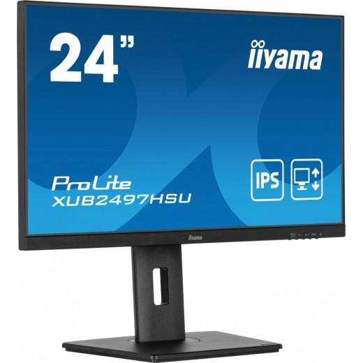 IIYAMA Monitor 24 cale XUB2497HSU-B1 IPS.HDMI.DP.2x2W.2xUSB(2.0).HAS(150mm). 250cd.1ms.100Hz