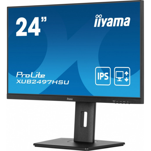 IIYAMA Monitor 24 cale XUB2497HSU-B1 IPS.HDMI.DP.2x2W.2xUSB(2.0).HAS(150mm). 250cd.1ms.100Hz