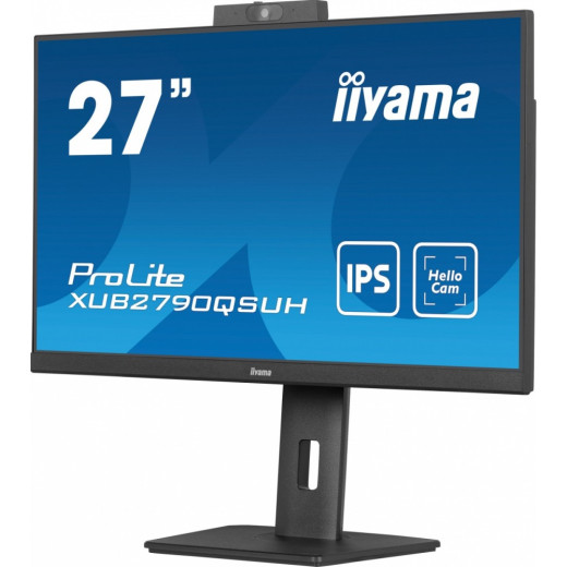 IIYAMA Monitor 27 cali XUB2790QSUH-B1 IPS,QHD,CAM,MIC,HDMI,DP,3xUSB(3.2), 100Hz,ADAPTIVE SYNC,FlickerFree,2x2W,WINDOWS HELLO
