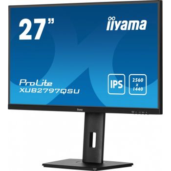 IIYAMA Monitor 27 cali XUB2797QSU-B1 IPS,HDMI,DP,100Hz,QHD,HAS(150mm),1ms, 2xUSB(3.2),2x2W,ADAPTIVE SYNC,FlickerFree