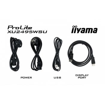 IIYAMA Monitor 24 cale XU2495WSU-B7 IPS,16:10,300cd,4ms,HDMI,DP,3xUSB(3.2), 1xUSB-c,2x2W,FlickerFree