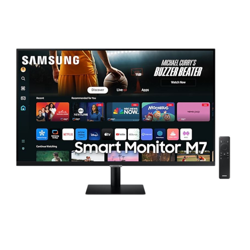 Samsung Monitor 32 cale SMART M70D VA 3840x2160 UHD 16:9 2xHDMI 3xUSB 2.0 1xUSB-C (65W) 4ms 60Hz WiFi/BT głośniki płaski 2Yd2d