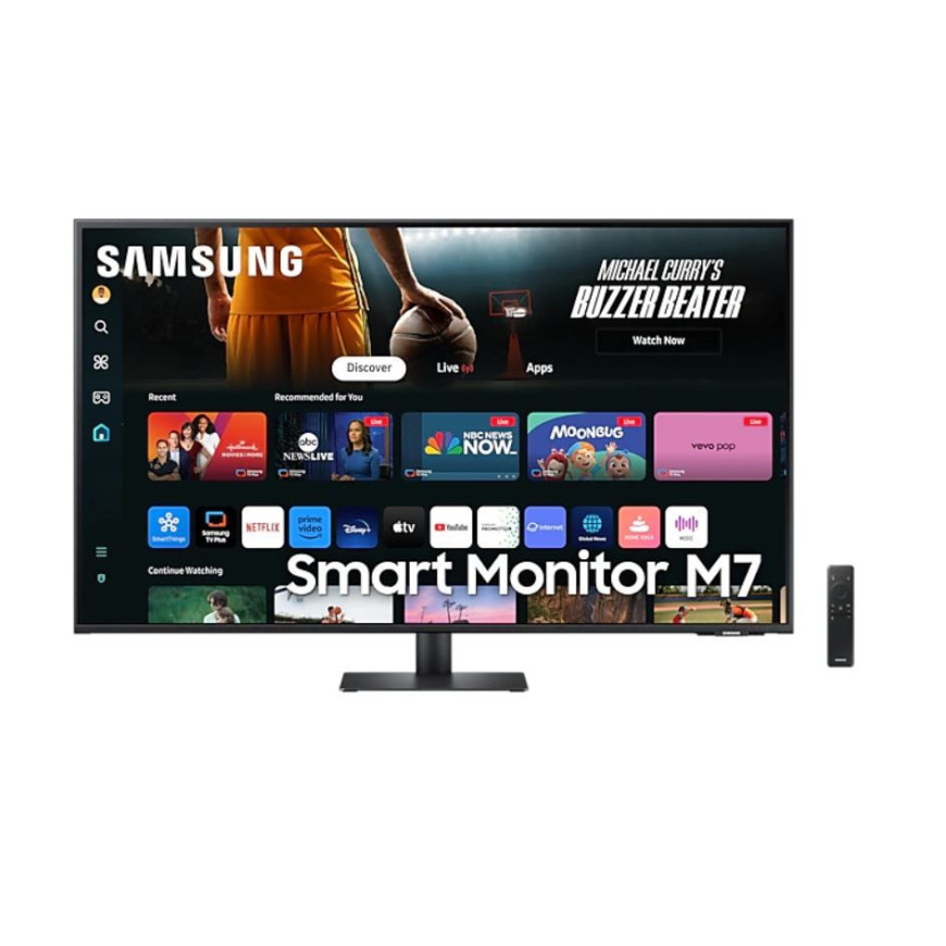 Samsung Monitor 43 cale SMART M70D VA 3840x2160 UHD 16:9 2xHDMI 3xUSB 2.0 1xUSB-C (65W) 4ms 60Hz WiFi/BT głośniki płaski 2Yd2d