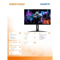 Gigabyte Monitor 31,5 cala FO32U2 OLED UHD 240HZ