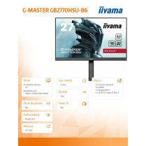 IIYAMA Monitor 27 cali GB2770HSU-B6 0.2ms,IPS,DP,HDMI,180Hz