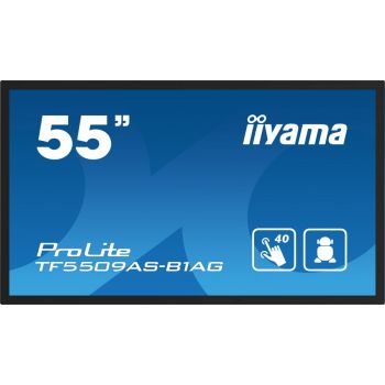 IIYAMA Monitor 55 cali TF5539AS-B1AG,IPS,4K,HDMIx2,DP,RJ45,3xUSB,2x10W, ANDROID,24/7,IP65
