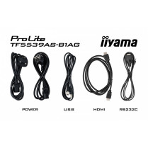 IIYAMA Monitor 55 cali TF5539AS-B1AG,IPS,4K,HDMIx2,DP,RJ45,3xUSB,2x10W, ANDROID,24/7,IP65