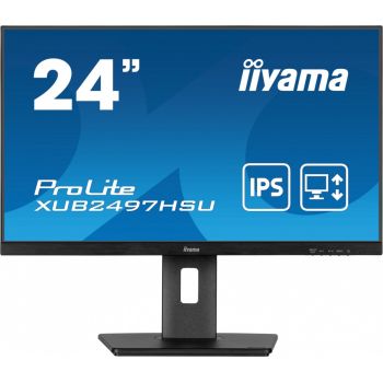 IIYAMA Monitor 24 cale XUB2497HSU-B2 IPS, HDMI, DP, 2x2W, 2xUSB, Pivot, HAS(150mm)