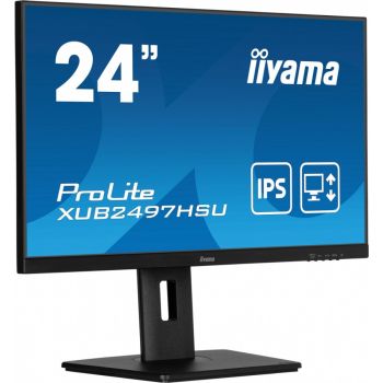 IIYAMA Monitor 24 cale XUB2497HSU-B2 IPS, HDMI, DP, 2x2W, 2xUSB, Pivot, HAS(150mm)