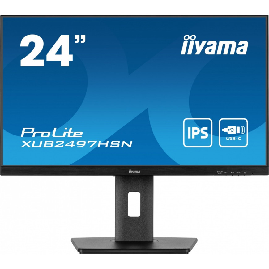 IIYAMA Monitor 24 cale XUB2497HSN-B2 IPS, USB-C Dock, HDMI, DP, 300cd, Pivot, HAS