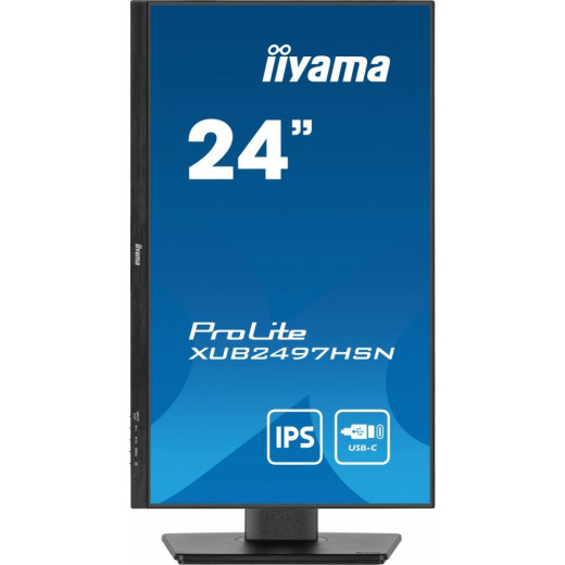 IIYAMA Monitor 24 cale XUB2497HSN-B2 IPS, USB-C Dock, HDMI, DP, 300cd, Pivot, HAS
