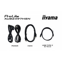 IIYAMA Monitor 24 cale XUB2497HSN-B2 IPS, USB-C Dock, HDMI, DP, 300cd, Pivot, HAS