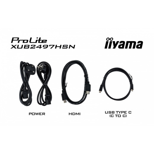 IIYAMA Monitor 24 cale XUB2497HSN-B2 IPS, USB-C Dock, HDMI, DP, 300cd, Pivot, HAS