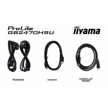 IIYAMA Monitor 24 cale GB2470HSU-W6 0.2ms, IPS, DP, HDMI, 180Hz, 300cd