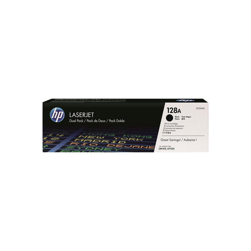 HP Toner nr 128AD CE320AD Black 2pack 2x2K