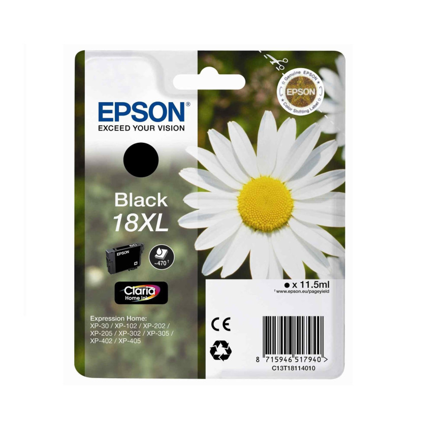 Epson Tusz 18XL T1811 Black 11,5ml 11,5ml