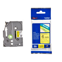 Brother Taśma TZE-611 czarny druk/żółty podkład 8m/6mm