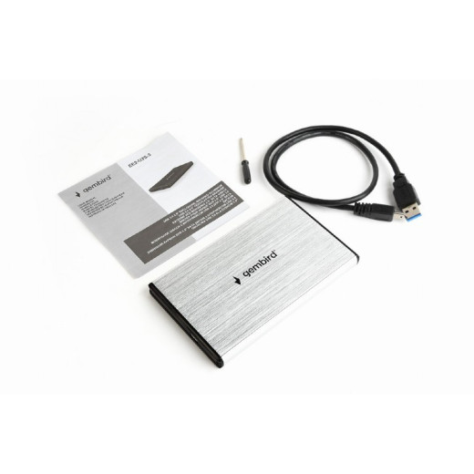 Gembird Obudowa dla dysków 2.5 USB3.0/aluminium/srebrna