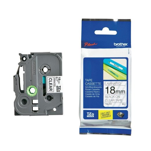 Brother Taśma TZE-141 18mm czarna/transp