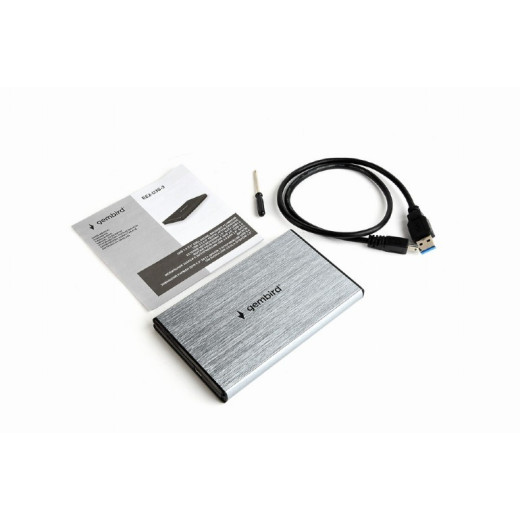 Gembird Obudowa dla dysków 2.5 USB3.0/aluminium/szara