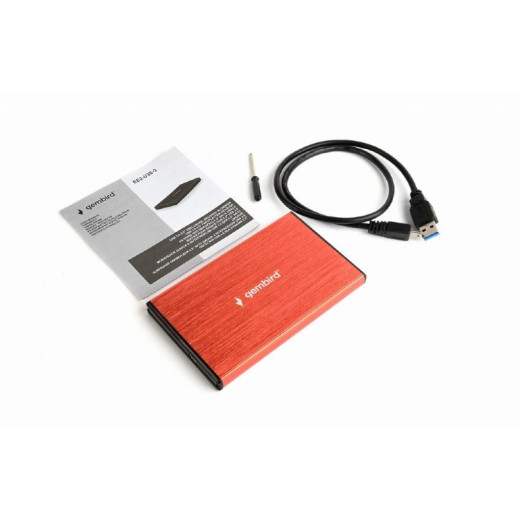 Gembird Obudowa dla dysków 2.5 USB3.0/czerwona