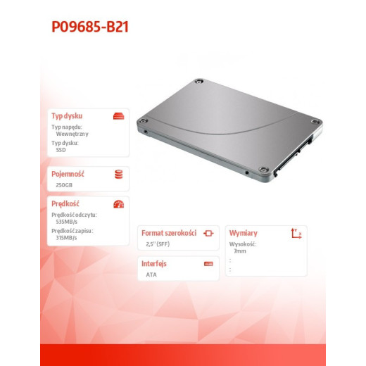 Hewlett Packard Enterprise Dysk 240GB SATA RI SFF RI SFF RW SSD P09685-B21