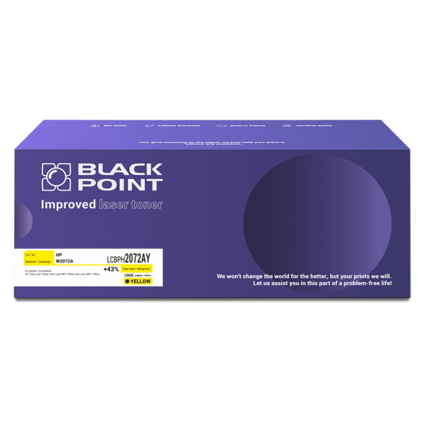 BlackPoint toner zamiennik W2072A yellow 1k