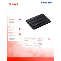 Samsung Dysk SSD T7 Shield 1TB USB 3.2, czarny