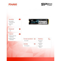 Silicon Power Dysk SSD P34A60 2TB PCIE M.2 NVMe 2200/1600 MB/s
