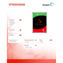 Seagate Dysk IronWolf 1TB 3,5 cala ST1000VN008