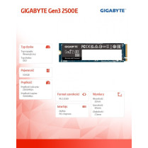 Gigabyte Dysk SSD 2500E NVMe Gen3 500GB M.2 2280 2300/1500MB/s