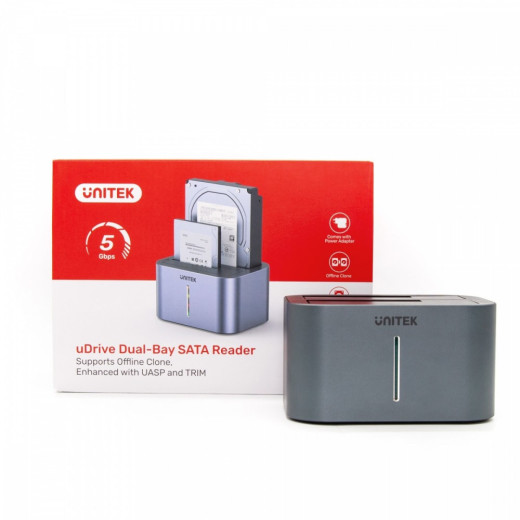 Unitek Stacja dokująca 2x SATA 2,5/ 3,5 CLONE 5 Gbps